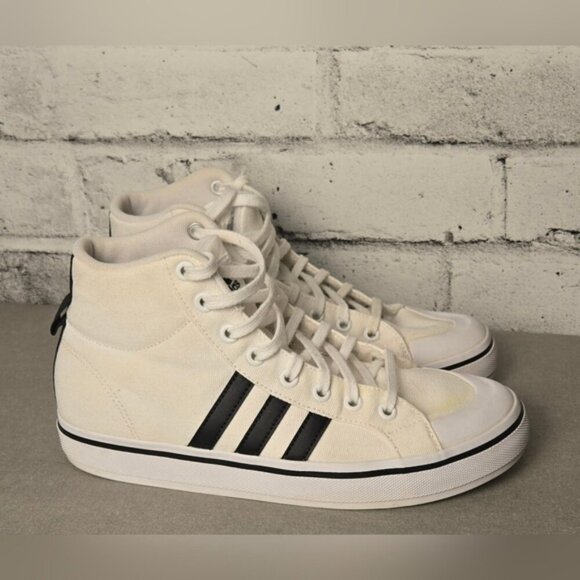Adidas Women's Bravada 2.0 Mid White and Black High-Top Sneakers - Picture 6 of 11